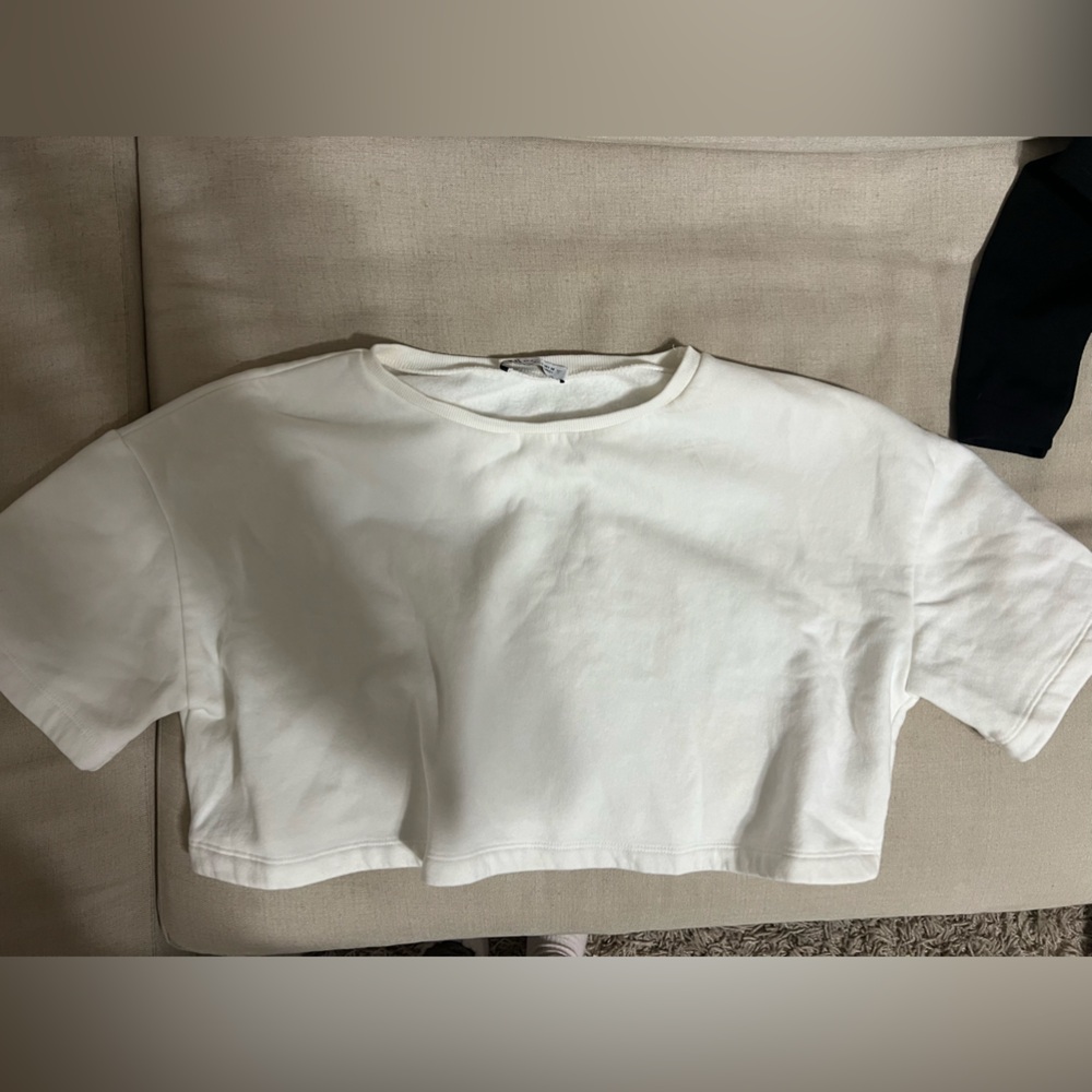 Zara white crop top
